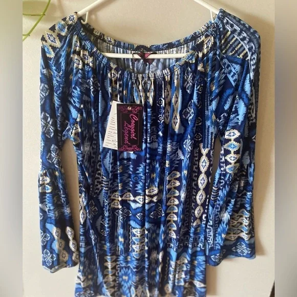 Cowgirl Legend Western Top Women's Medium Multicolor Bohemian Blouse NWOT - Picture 4 of 8